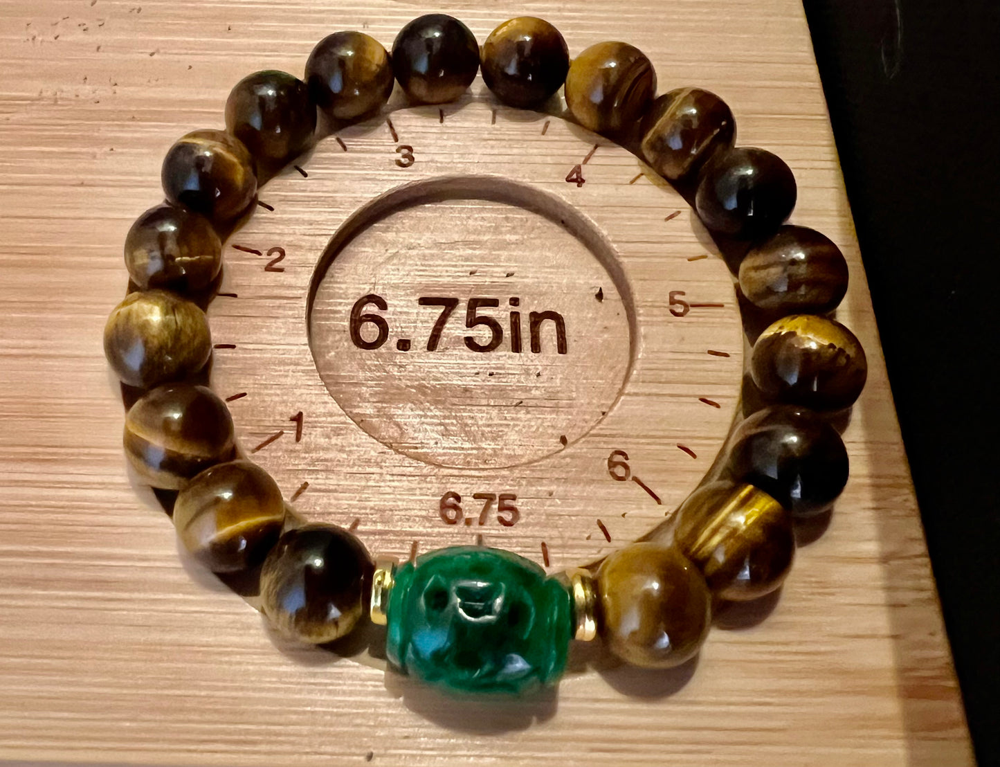 Tiger eye with Myanmar jade protection crystal bracelet