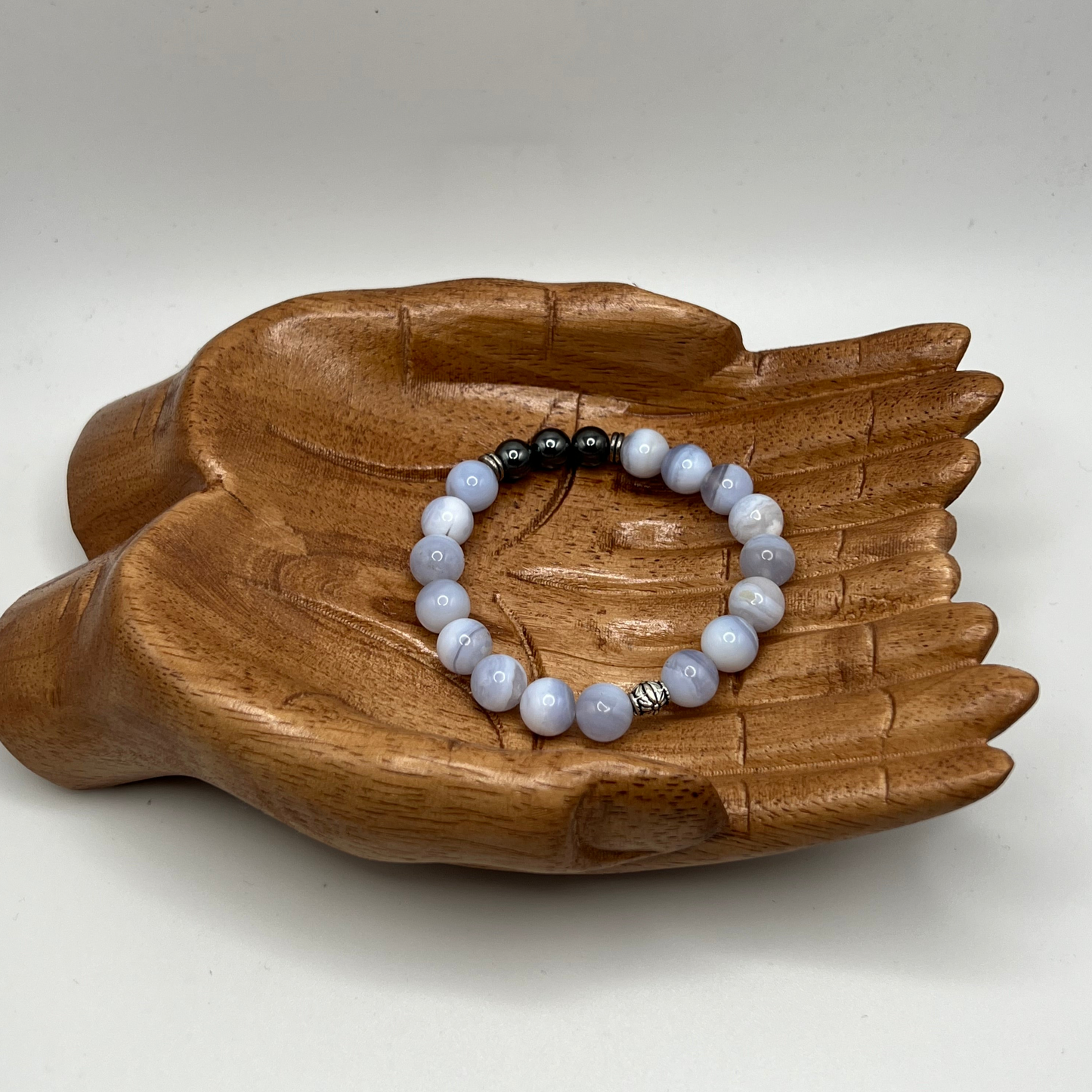 BLUE LACE AGATE BRACELET. UNISEX. :::SOLD::