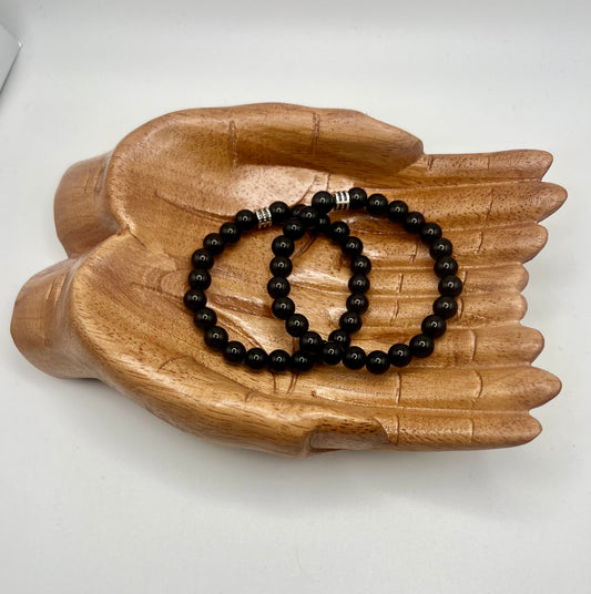 COUPLES BLACK AGATE CRYSTAL SET   === UNISEX ===