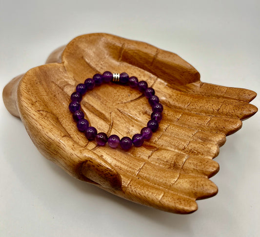 AMETHYST  CRYSTAL BRACELETS  8MM SIZE BEADS.