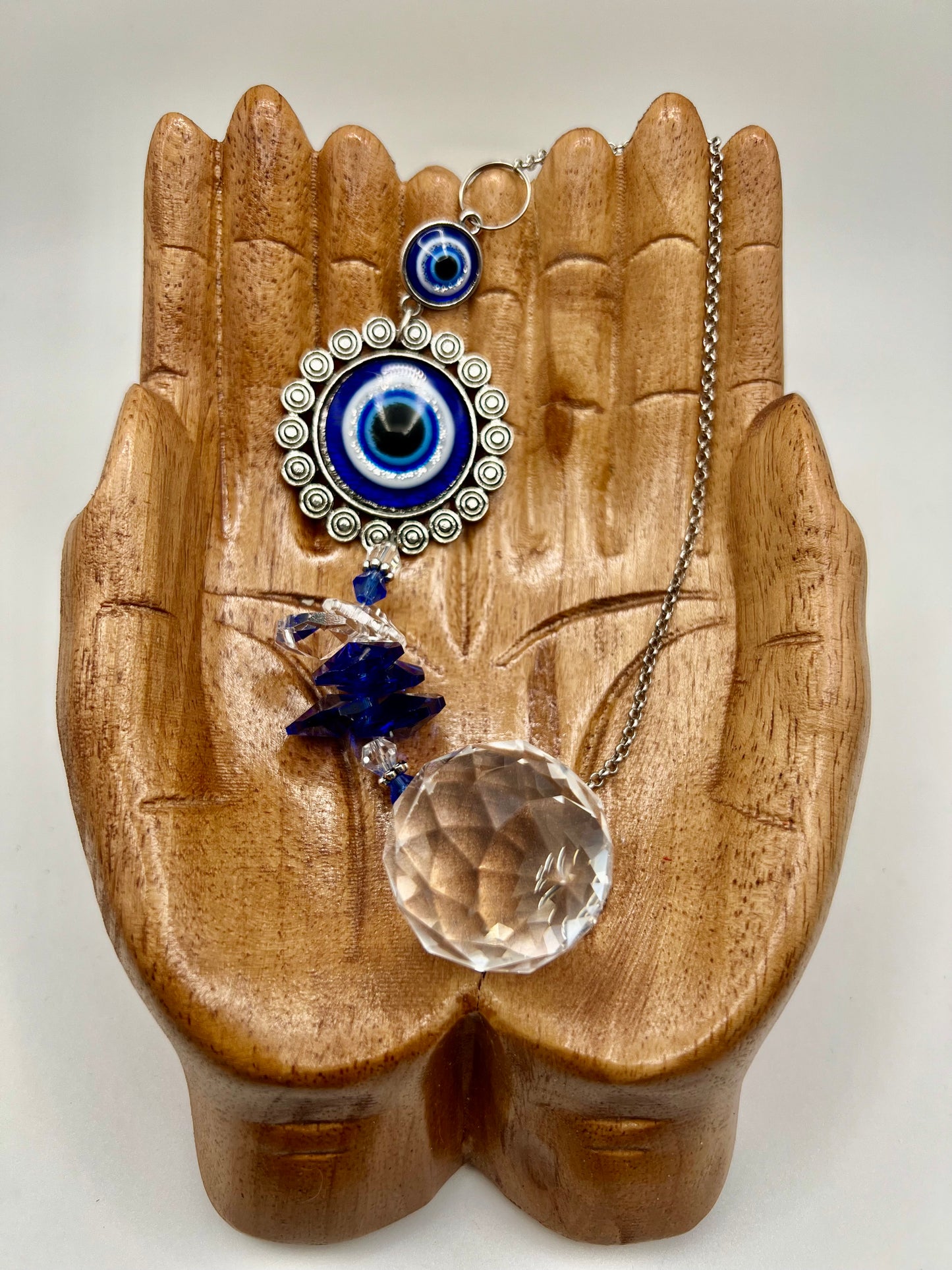 EVIL EYE CRYSTAL AND METAL SUNCATCHER