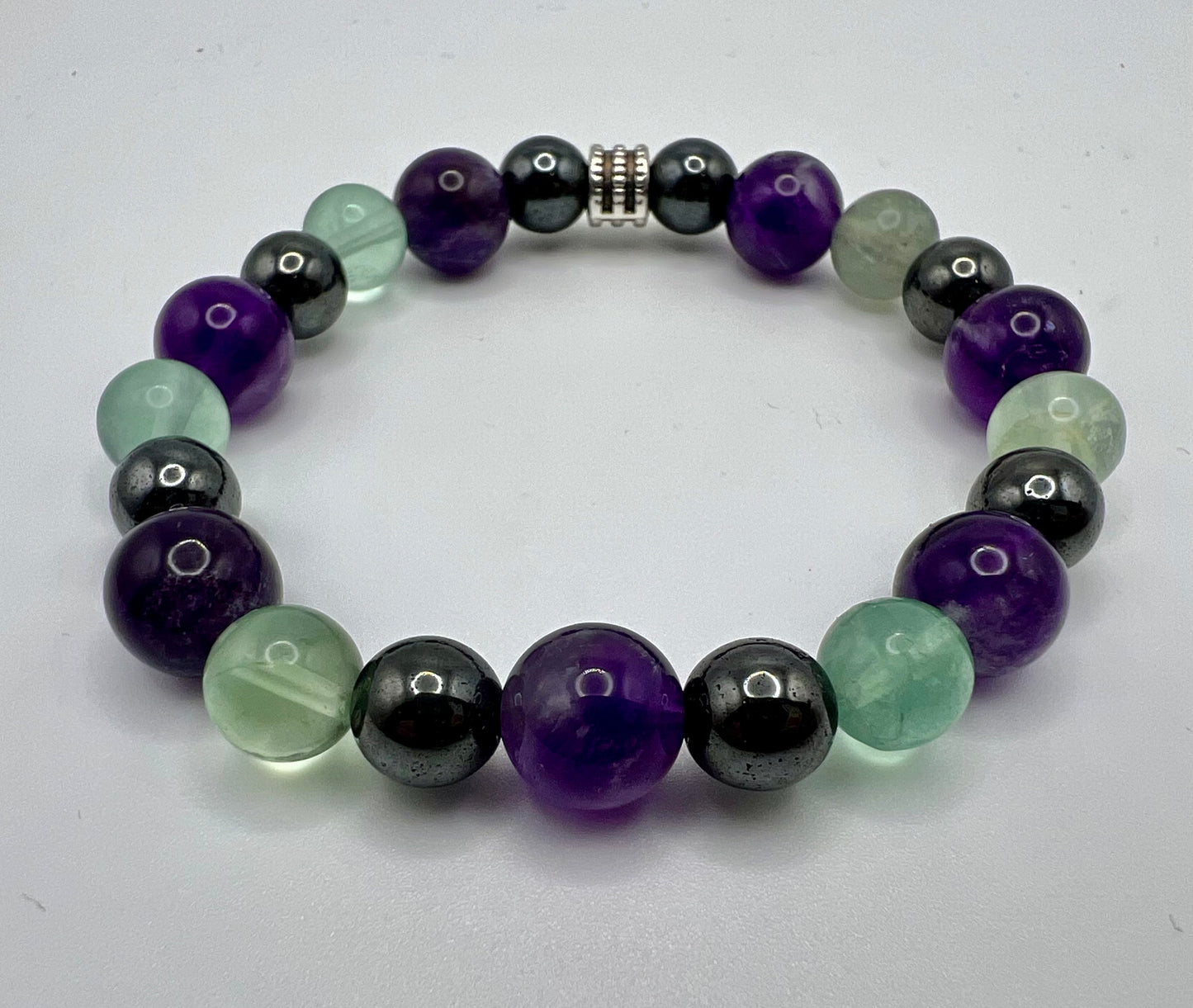 EMPATH PROTECTION BRACELET [ AMETHYST, FLUORITE, HEMATITE]. :::SOLD:::
