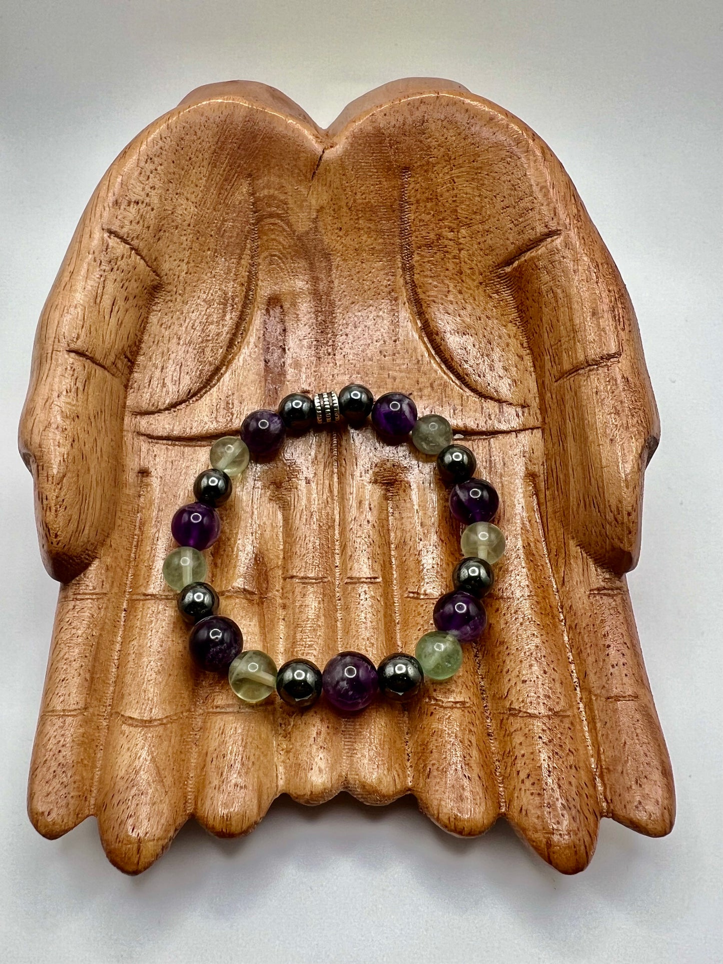 EMPATH PROTECTION BRACELET [ AMETHYST, FLUORITE, HEMATITE]. :::SOLD:::